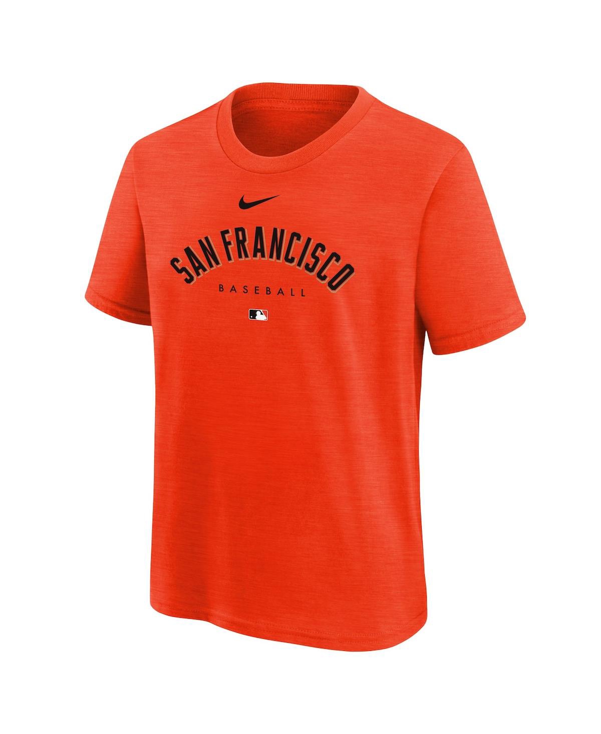 Shop Nike Big Boys And Girls  Orange San Francisco Giants Authentic Collection Early Work Tri-blend T-shir
