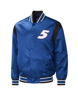 Men's Royal Kyle Larson Force Play Full-Snap Varsity Jacket