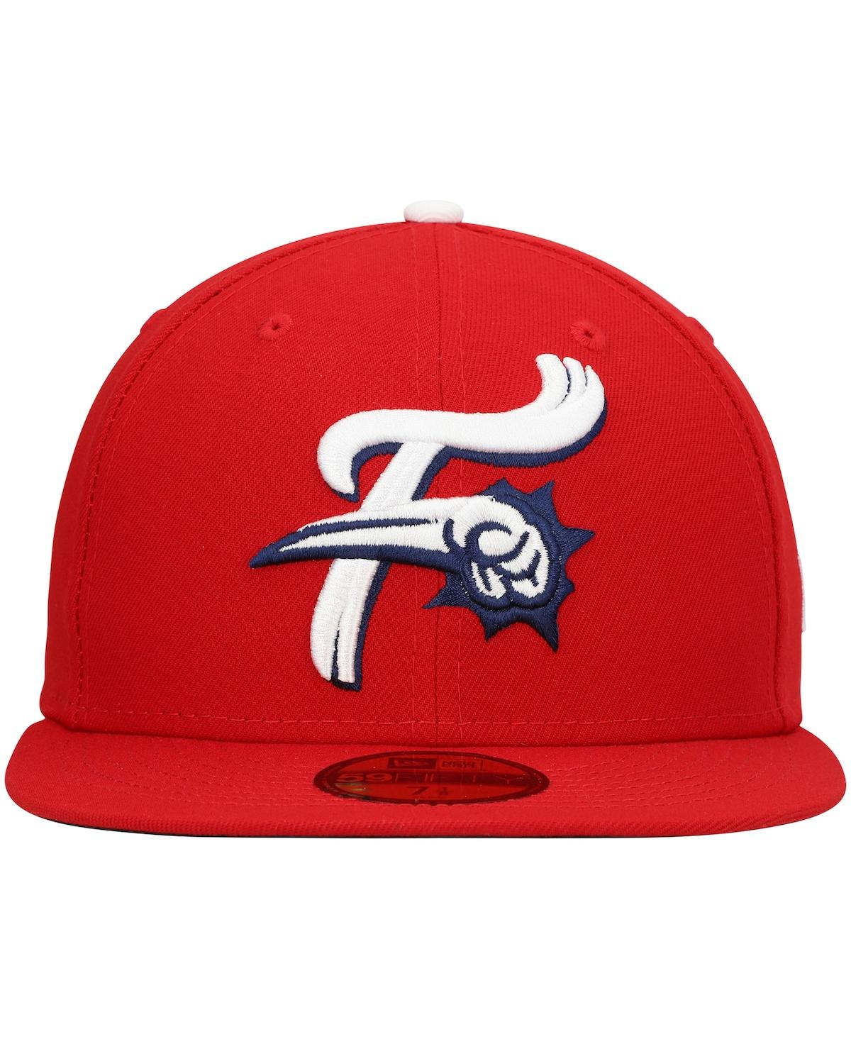 Men's New EraReading Phillies Authentic Collection Team Home 59FIFTY Fitted Hat - Red