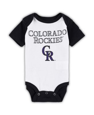 Newborn and Infant Boys and Girls White, Heather Gray Colorado Rockies Little Slugger Two-Pack Bodysuit Set