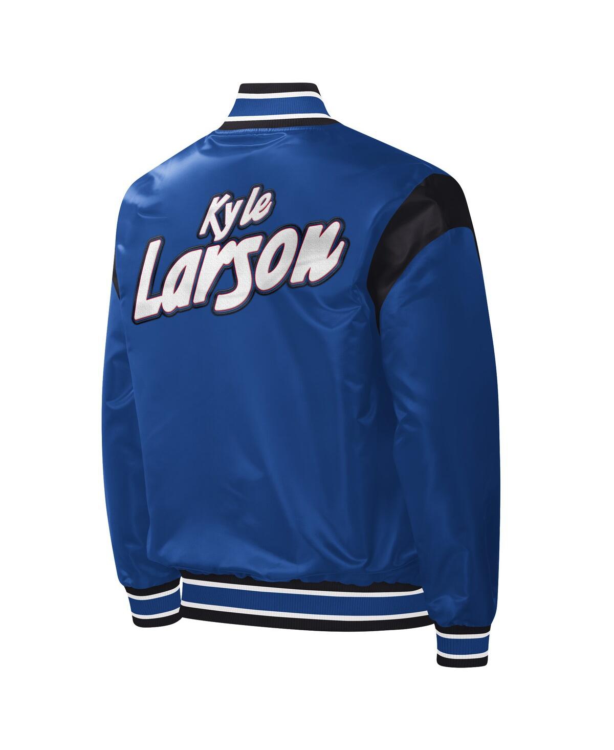 Shop Starter Men's  Royal Kyle Larson Force Play Full-snap Varsity Jacket