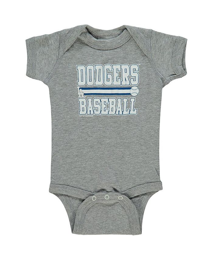 Soft As A Grape Boys and Girls Toddler Heathered Gray Los Angeles Dodgers  Baseball Print Full-Zip Hoodie