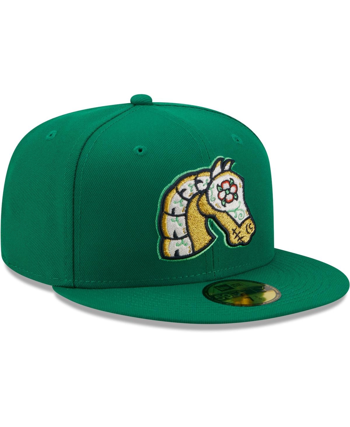 Shop New Era Men's  Green Caballeros De Charlotte Copa De La Diversion 59fifty Fitted Hat