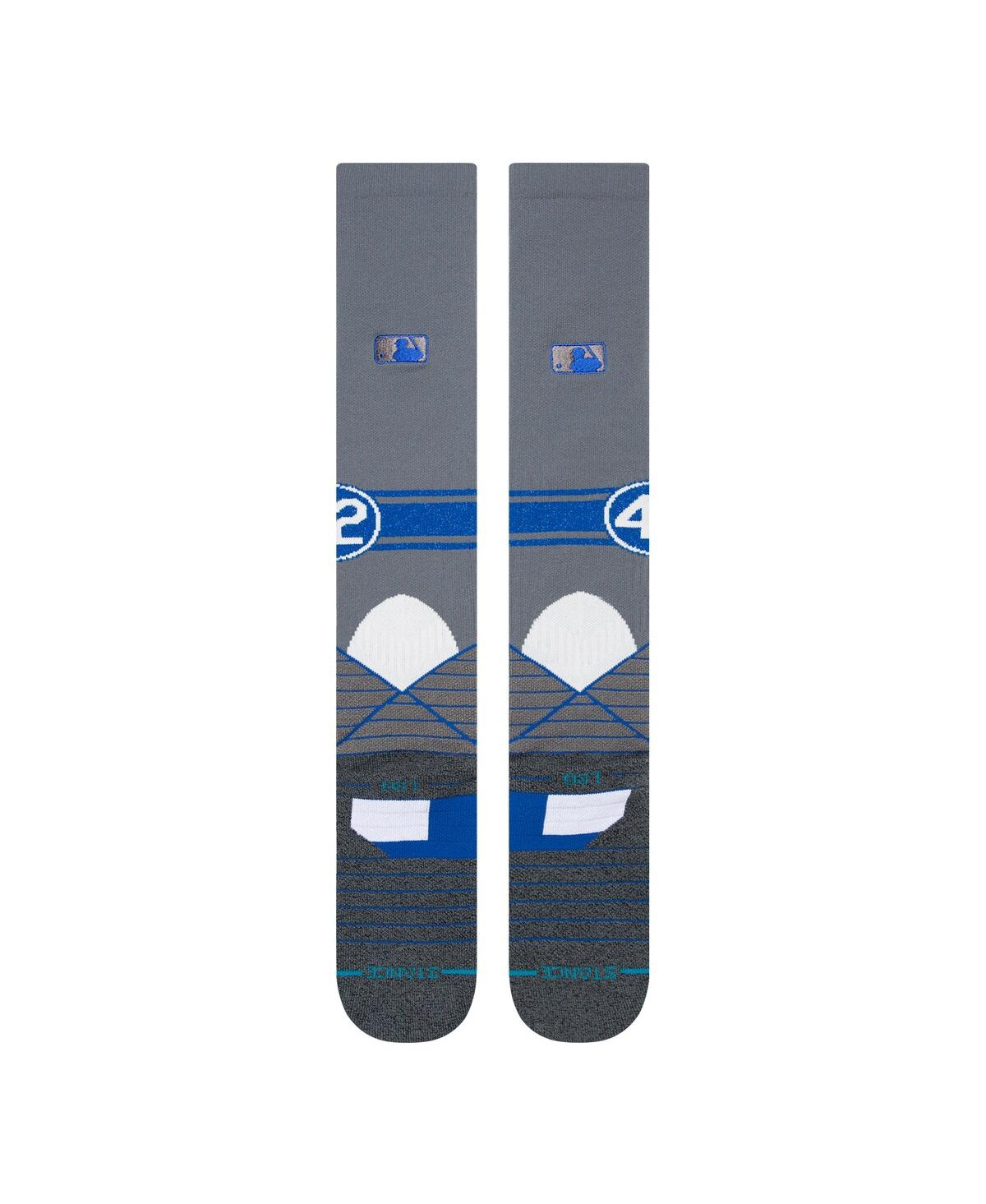 Shop Stance Men's  Jackie Robinson Over The Calf Socks In Gray