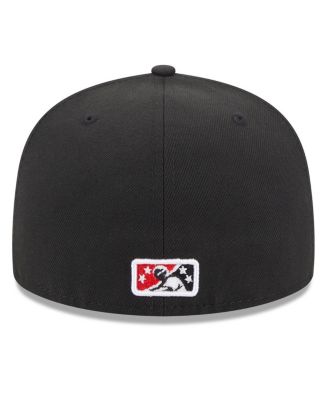 Men's Black Rochester Red Wings Authentic Collection Alternate Logo 59FIFTY Fitted Hat