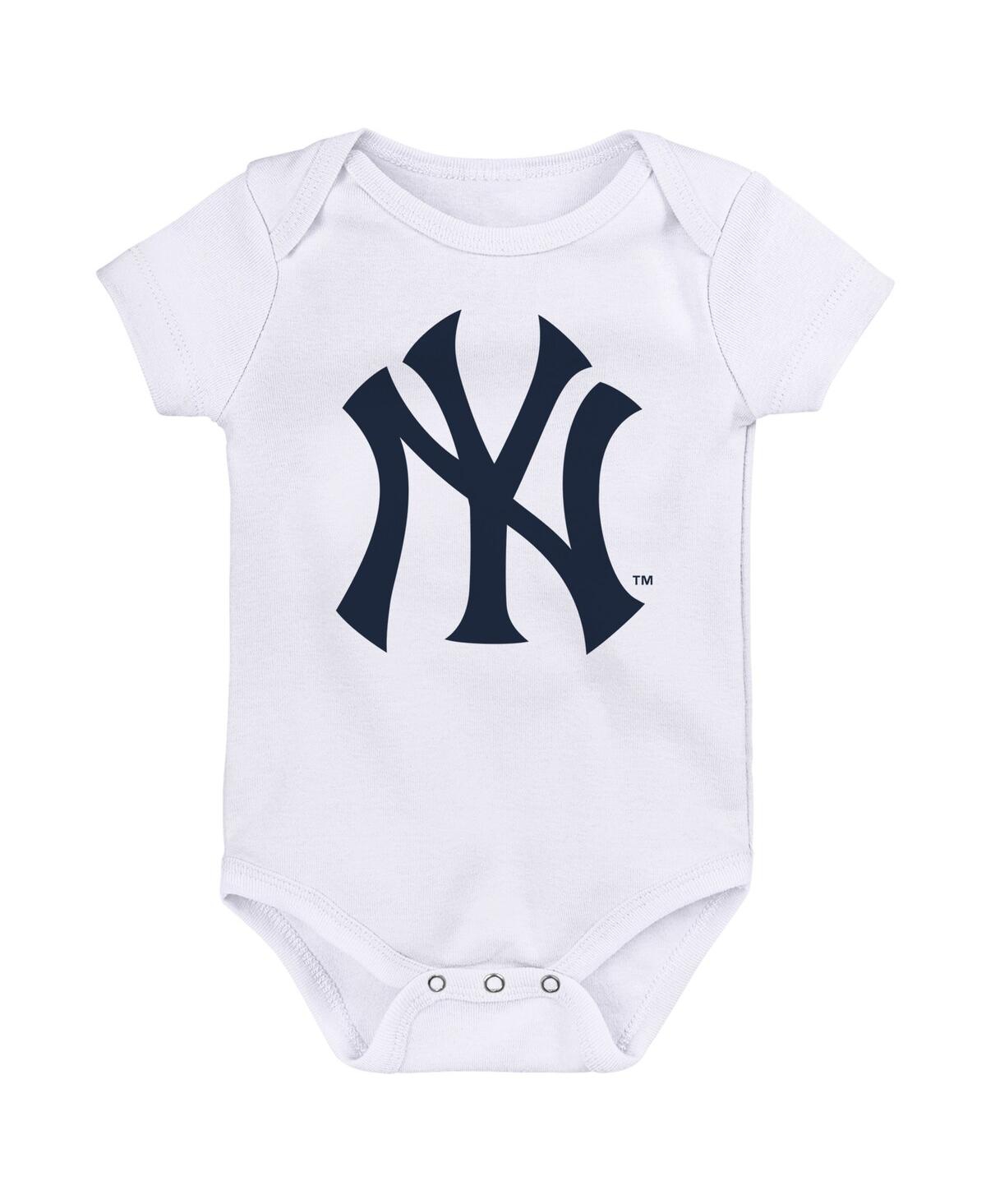 Newborn and Infant Boys and Girls Navy, White New York Yankees Minor League Player Three-Pack Bodysuit Set - Navy, White