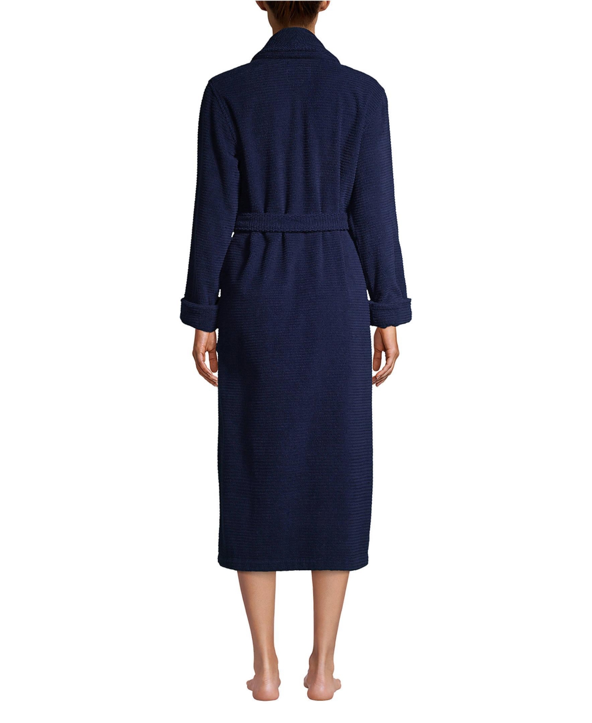 Lands' End Women's Cotton Terry Long Spa Bath Robe