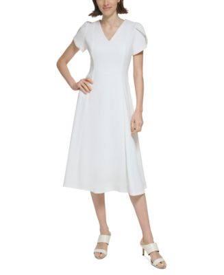 Calvin Klein Women's Tulip-Sleeve Midi Dress - Macy's