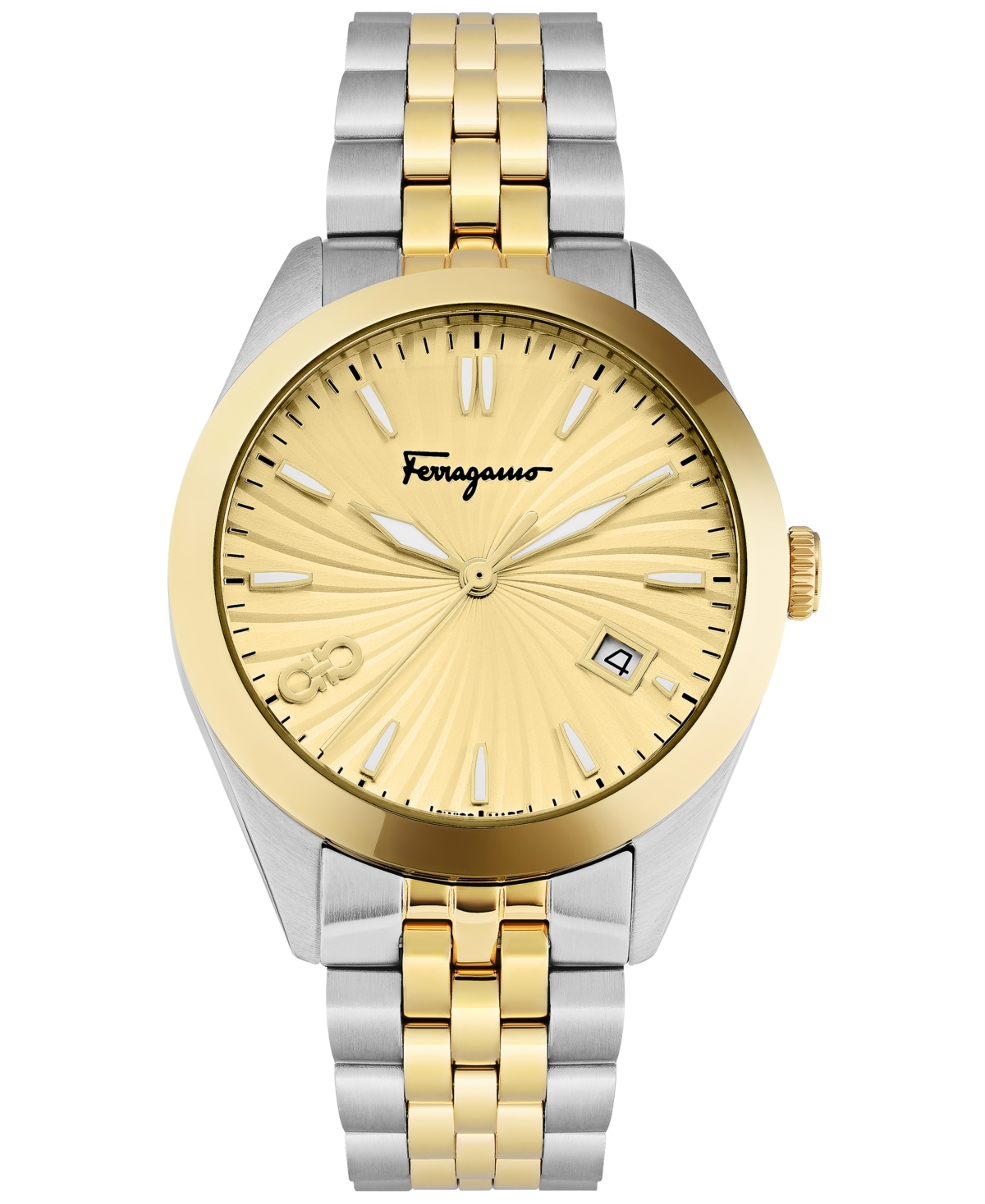 Shop Ferragamo Salvatore  Women's Swiss Classic Two-tone Stainless Steel Bracelet Watch 36mm In Two Tone Ip Yellow Gold,stainless Steel