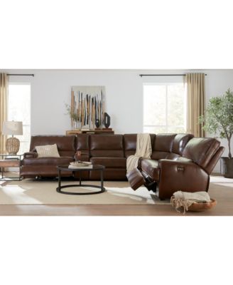 Furniture CLOSEOUT! Binardo Zero Gravity Leather Sectional Collection, Created for Macy's