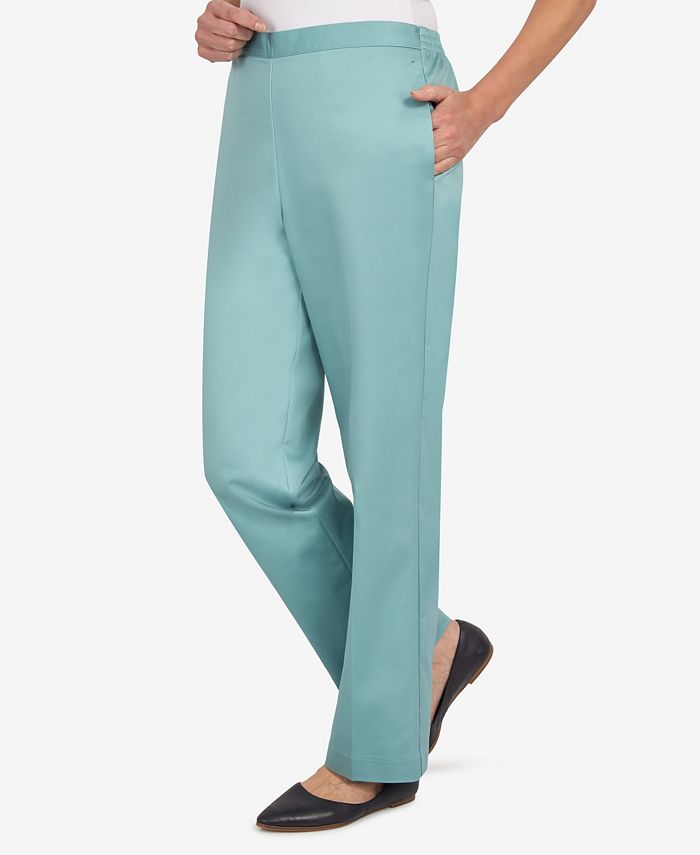 Alfred Dunner Women's Coconut Grove Soft Sheen Medium Length Pants ...
