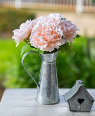 13" Tall Peony in Tin