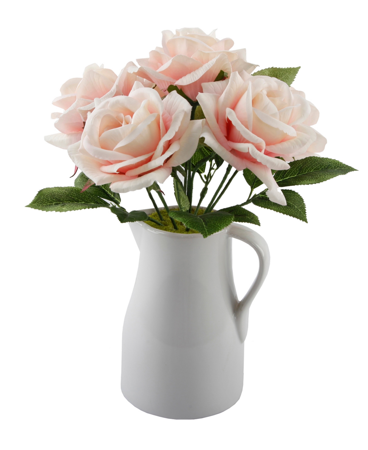 12.5" H Roses in Ceramic Water Pot - Pink
