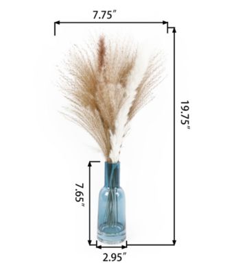 19.75" H Pampas Grass Mix in 7.65" H Glass with Fake Water