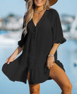 Women's Aubree Ruffled Swim Cover-Up Dress