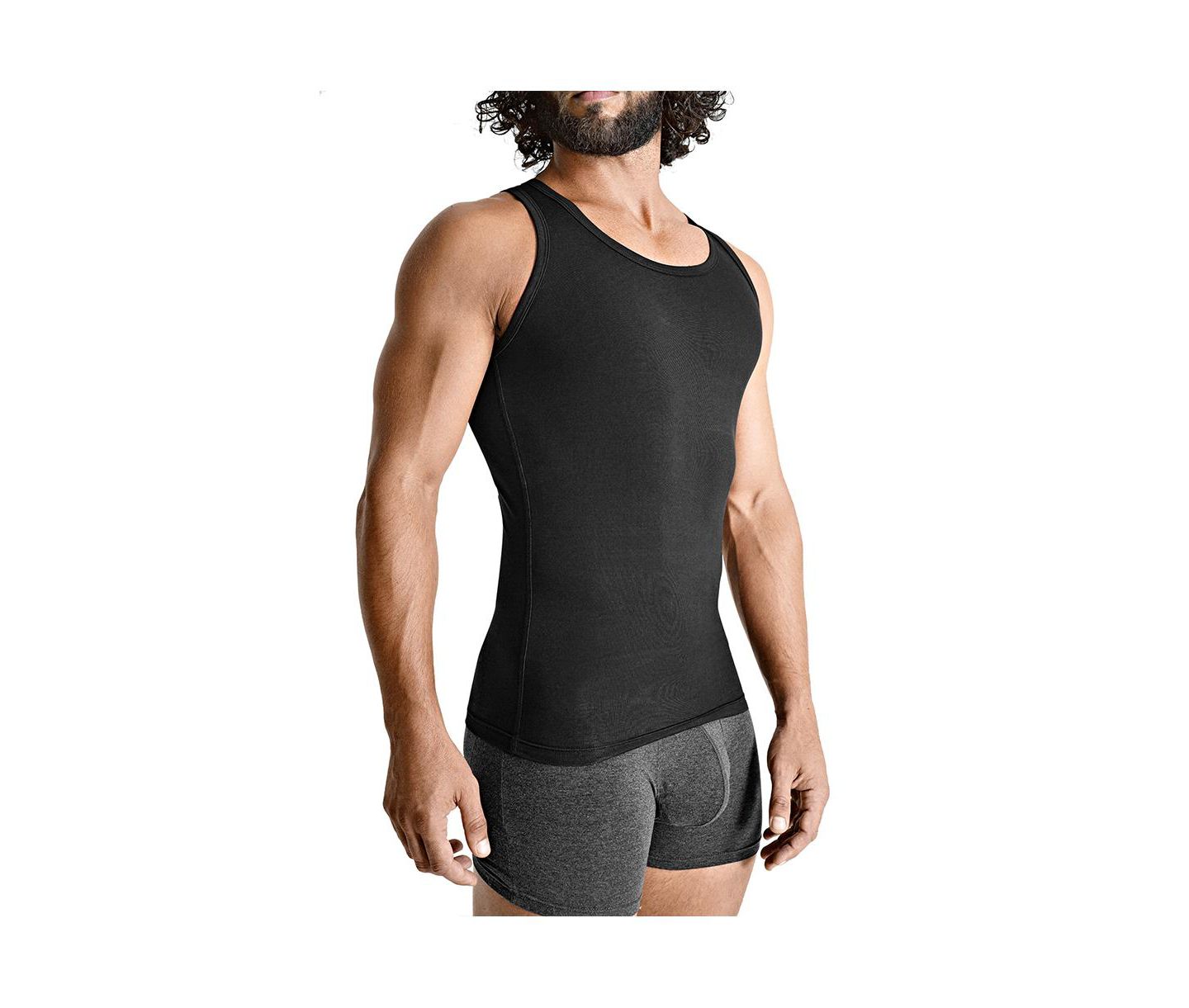 Мужской топ Rounderbum Cotton Compression Tank Top, цвет: Чёрный — фото 2