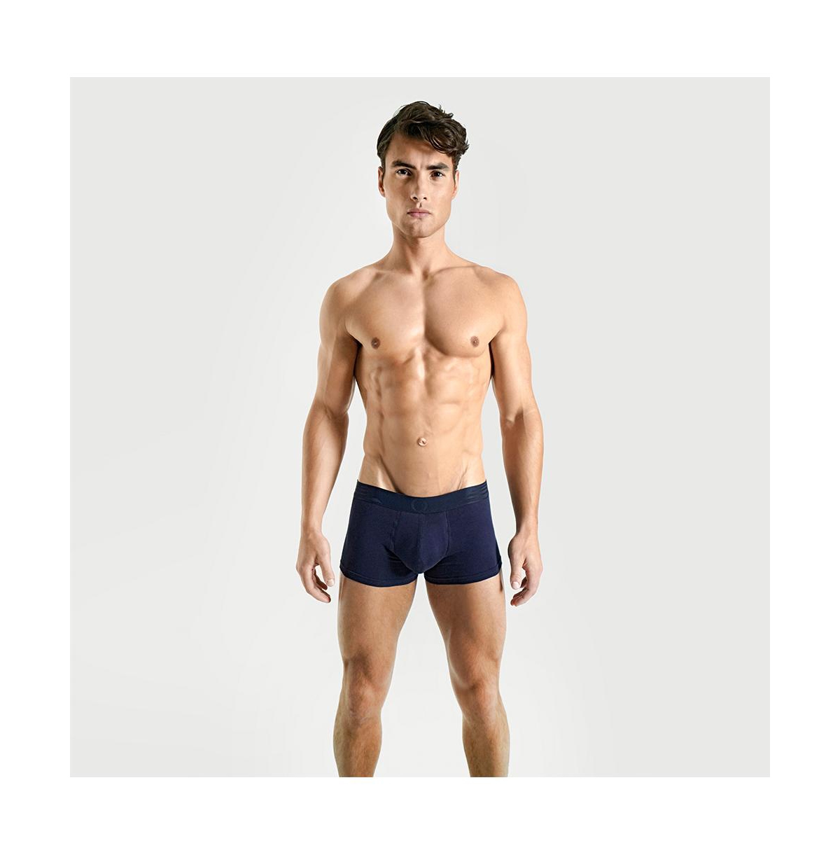 Rounderbum Men's Padded Boxer Brief + Smart Package Cup In Navy