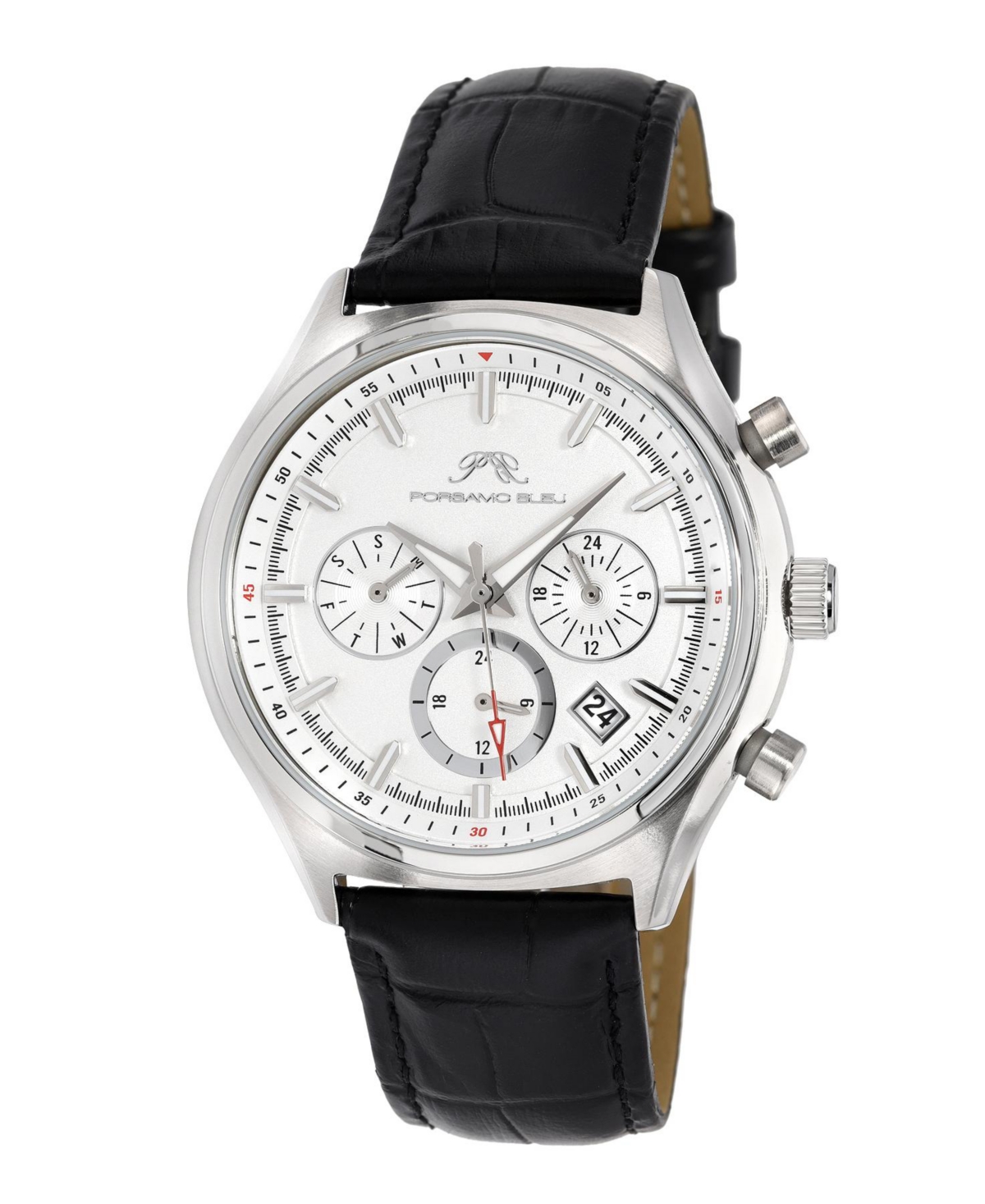 Men's Dylan Genuine Leather Band Watch 871ADYL - Black