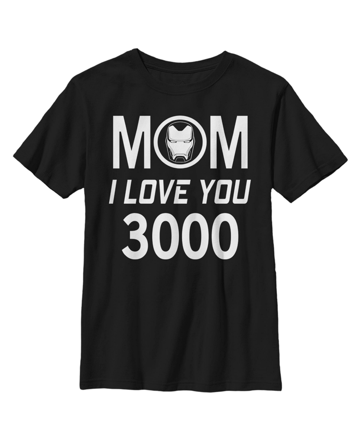 Marvel Boy's  Mom I Love You 300 Iron Man Badge Child T-shirt In Black