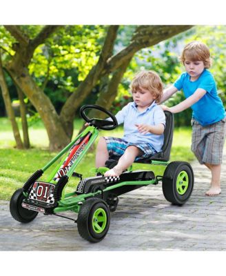 4 Wheels Kids Ride On Pedal Powered Bike Go Kart Racer Car Outdoor Play Toy