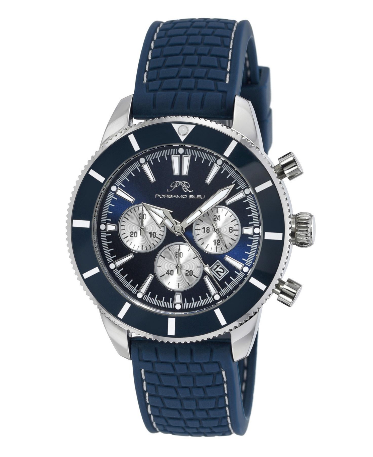 Poramo Bleu Men's Brandon Silicone Strap Watch 1013BBRR - Blue