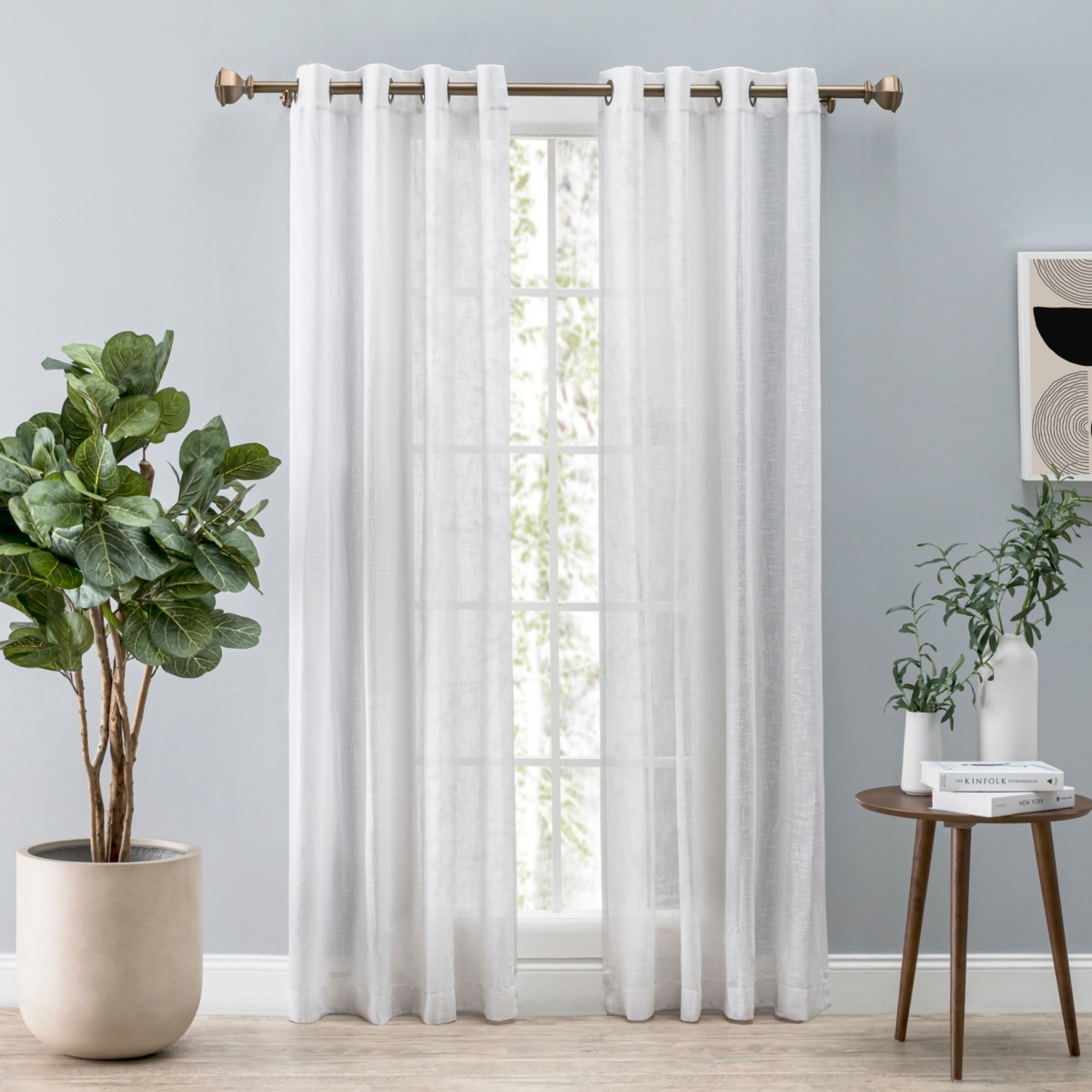 Shannon Grommet Curtain Panel 52"W x 84"L - White