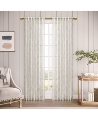 Sheer Leaf Rod Pocket With Back Tab Curtain Panel 52"W x 108"L