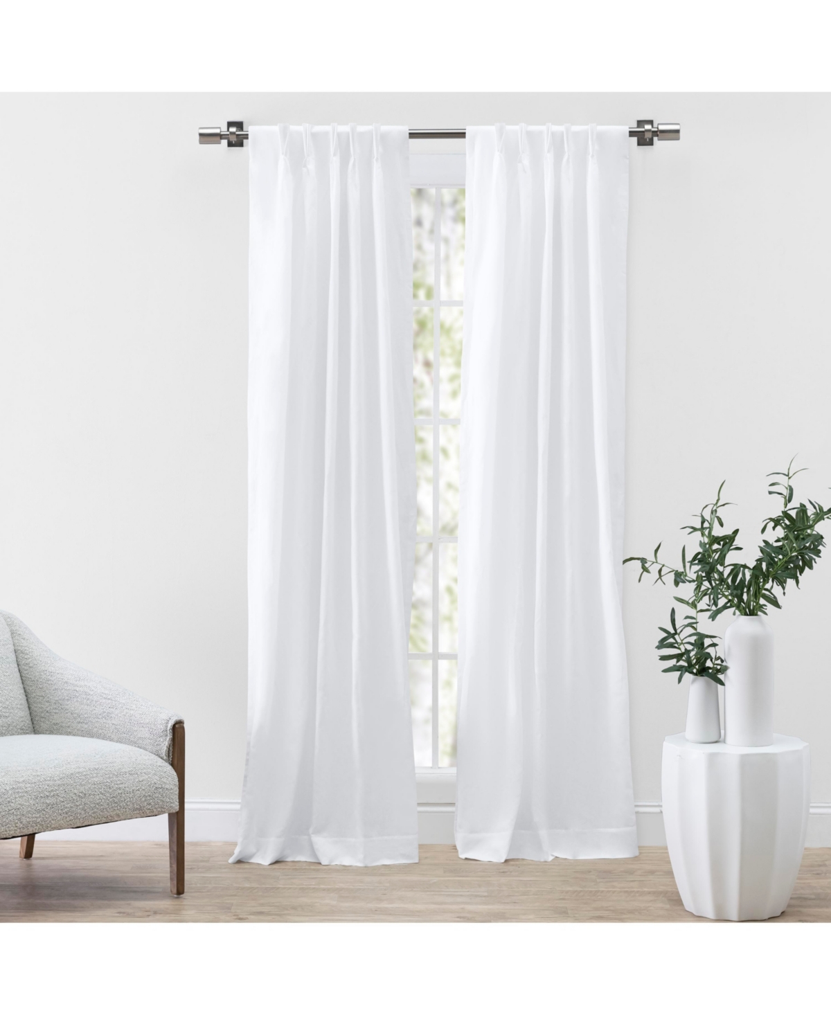 Ricardo Serene Pinch Pleat Curtain Pair with Back Tabs 56"W x 108"L