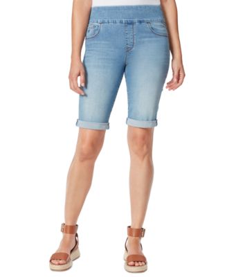 Gloria Vanderbilt Petite Amanda Denim Pull On Bermuda Shorts Macy s