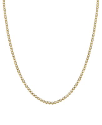 Macy's - Men's Diamond 24" Single Row Necklace (5-7/8 ct. t.w.) in 10k White Gold & Stainless Steel