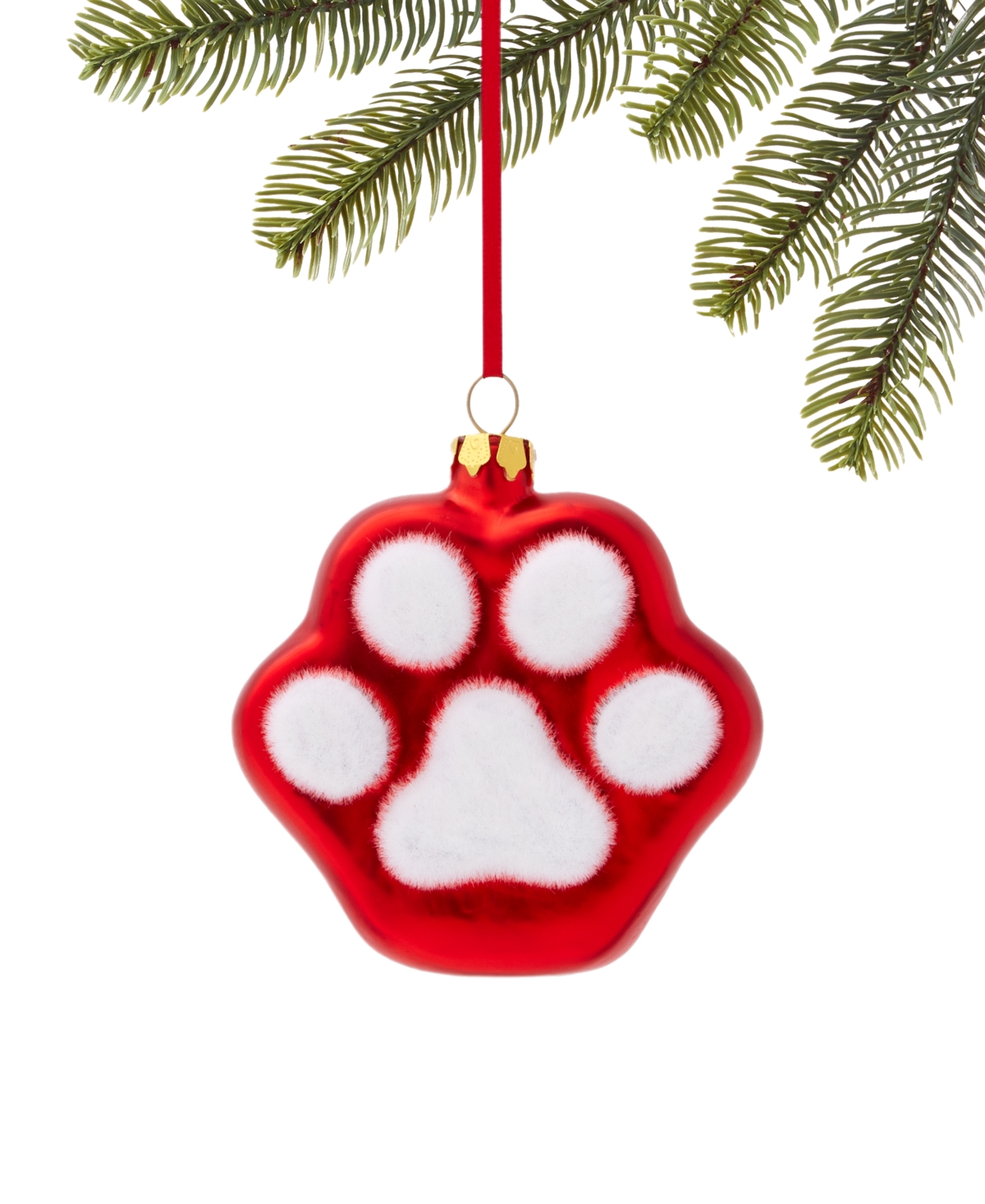 Holiday Lane Pets Red Paw Print Ornament, Created For Macy's In No Color