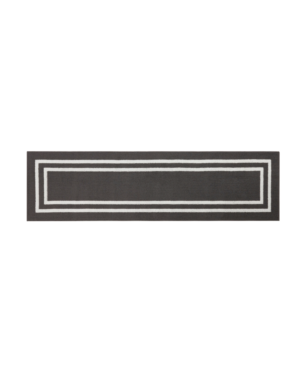 Jean Pierre Double Line Border Tufted In Dark Gray And White