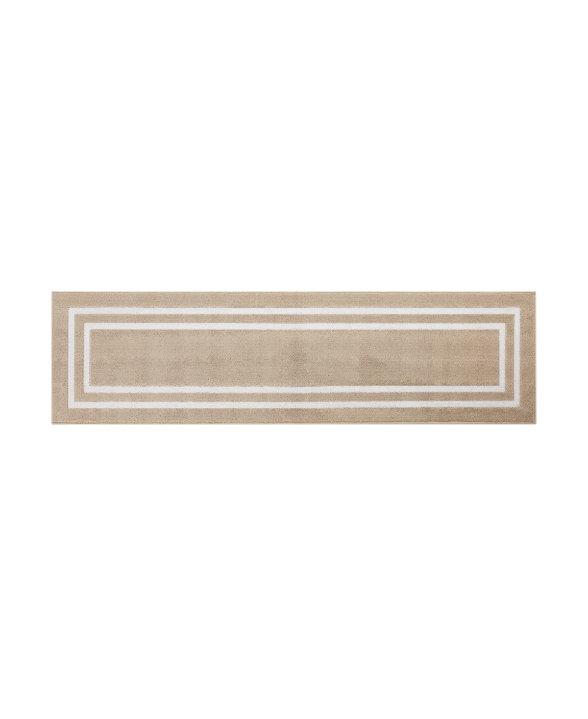 Jean Pierre Double Line Border Tufted In Beige And White