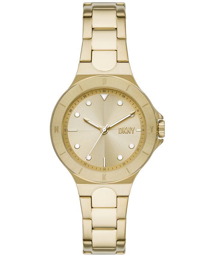 Women s Chambers Three Hand Gold Tone Stainless Steel Watch 34mm