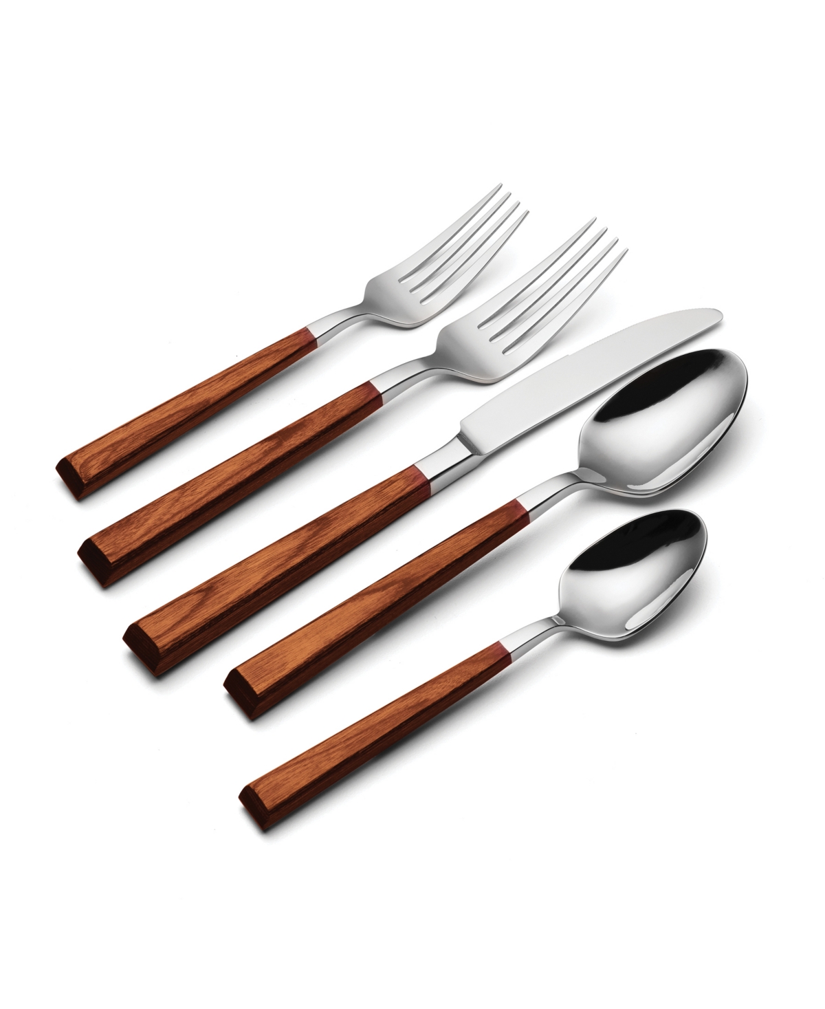 Oneida Coronado Redwood Piece Everyday Flatware Place Setting, Service For 1 - Brown and Brown, Wood