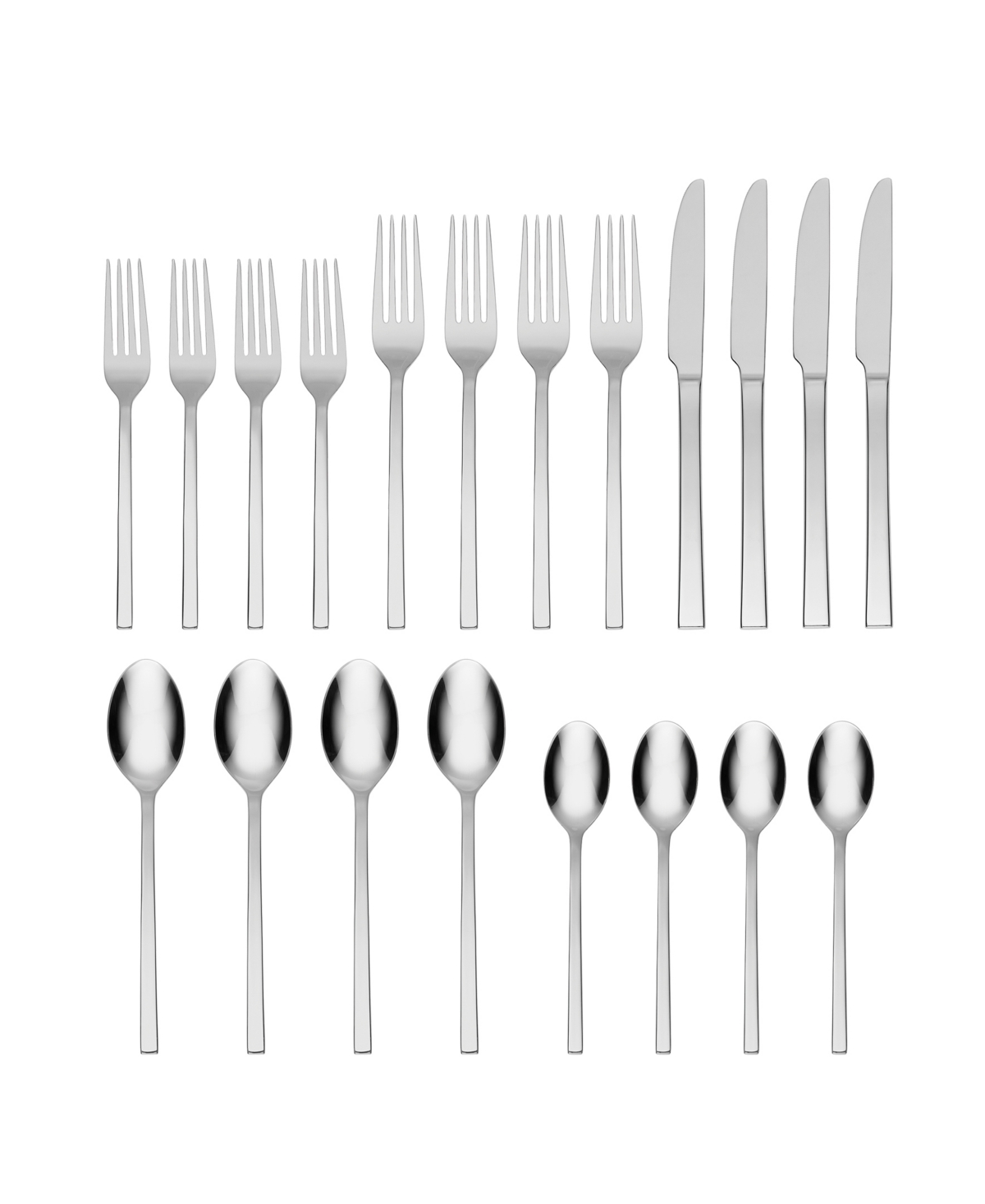 Oneida Allay 20 Piece Everyday Flatware Set, Service For 4 In Metallic And Stainless