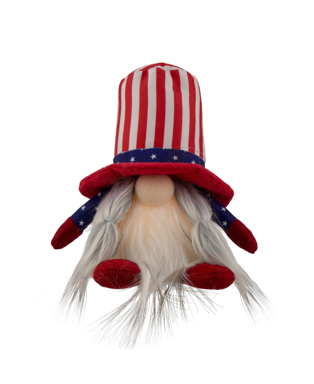 Northlight 6.75" Lighted Americana Girl 4th Of July Patriotic Gnome In Red