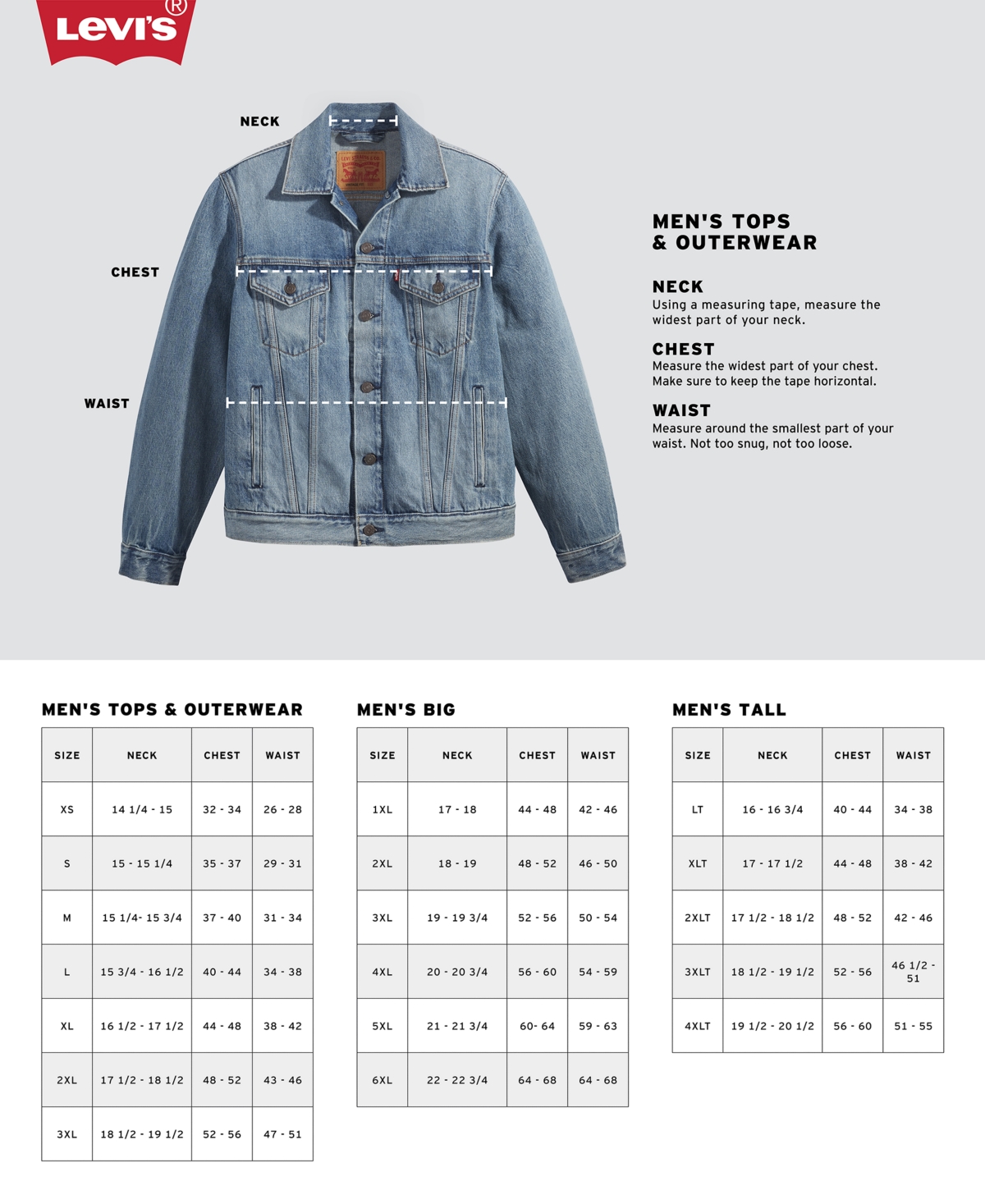 Levis hoodie deals size chart