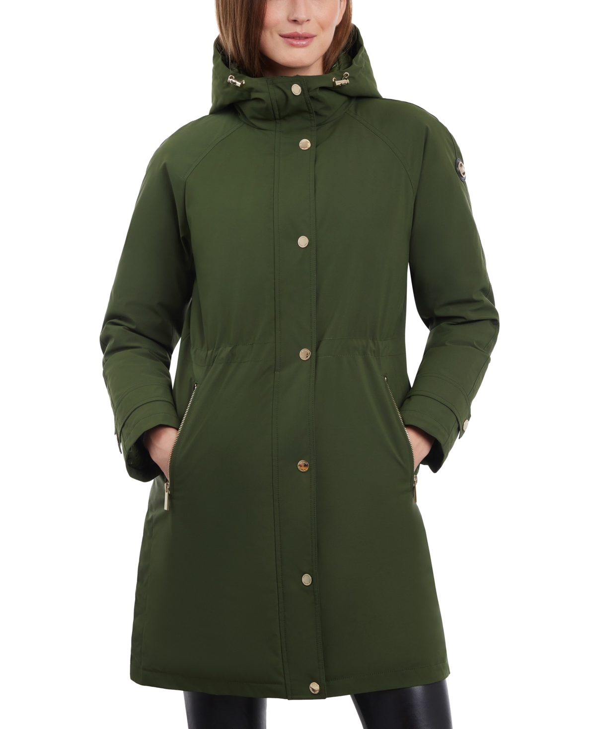 Michael Kors Michael  Women's Hooded Anorak Raincoat In Jade