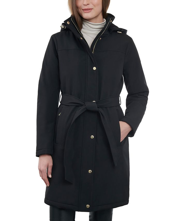Michael Kors Women's Hooded Belted Raincoat, Regular & Petite, Created ...