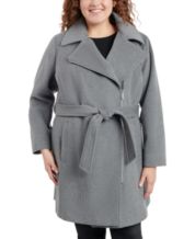 Macy's womens plus deals size wool coats