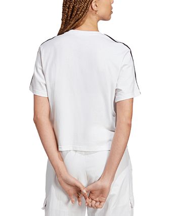 Cotton - Top Single 3-Stripes Women\'s Crop Jersey Essentials Macy\'s adidas