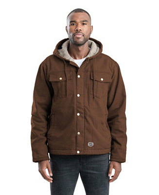 Berne Men's Vintage Washed Sherpa-Lined Hooded Jacket & Reviews - Men ...