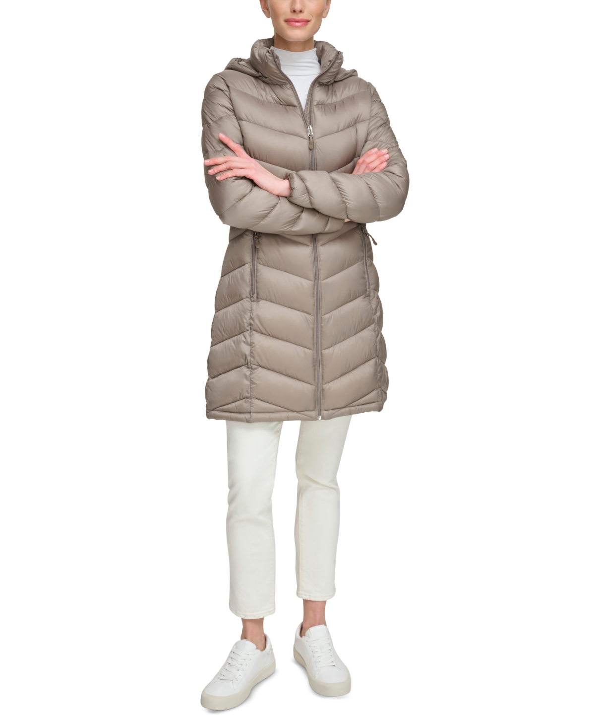 Charter Club Women's Packable Hooded Puffer Coat, Created For Macy's In Taupe