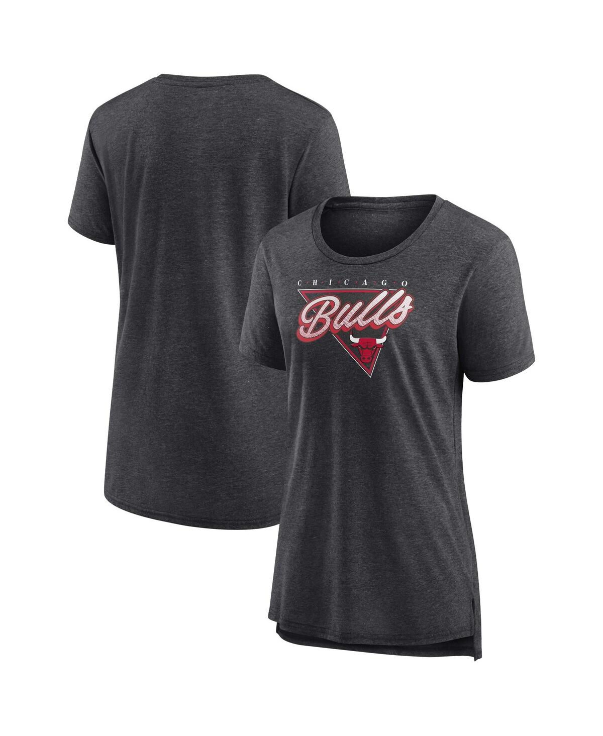 Shop Fanatics Women's  Heathered Charcoal Chicago Bulls True Classics Tri-blend T-shirt