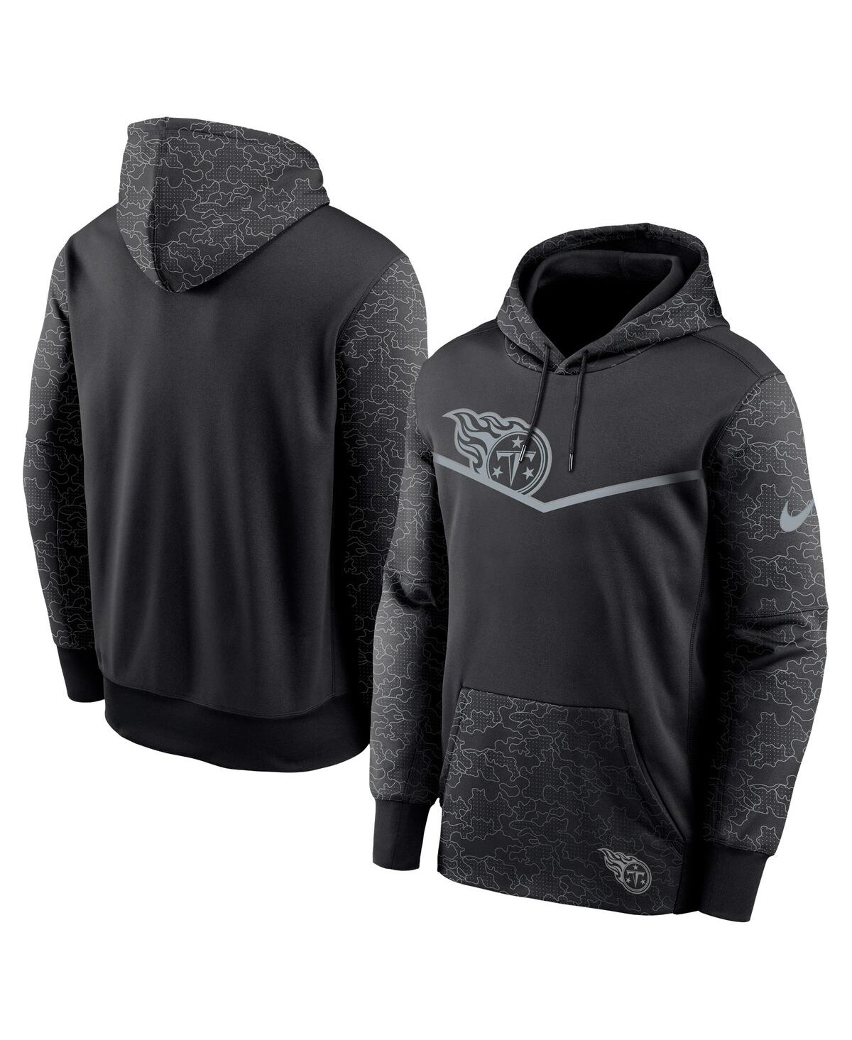 Men's NikeTennessee Titans Rflctv Chevron Pullover Hoodie - Black