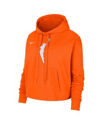 Women's Orange WNBA Logo woman Team 13 Cropped Pullover Hoodie