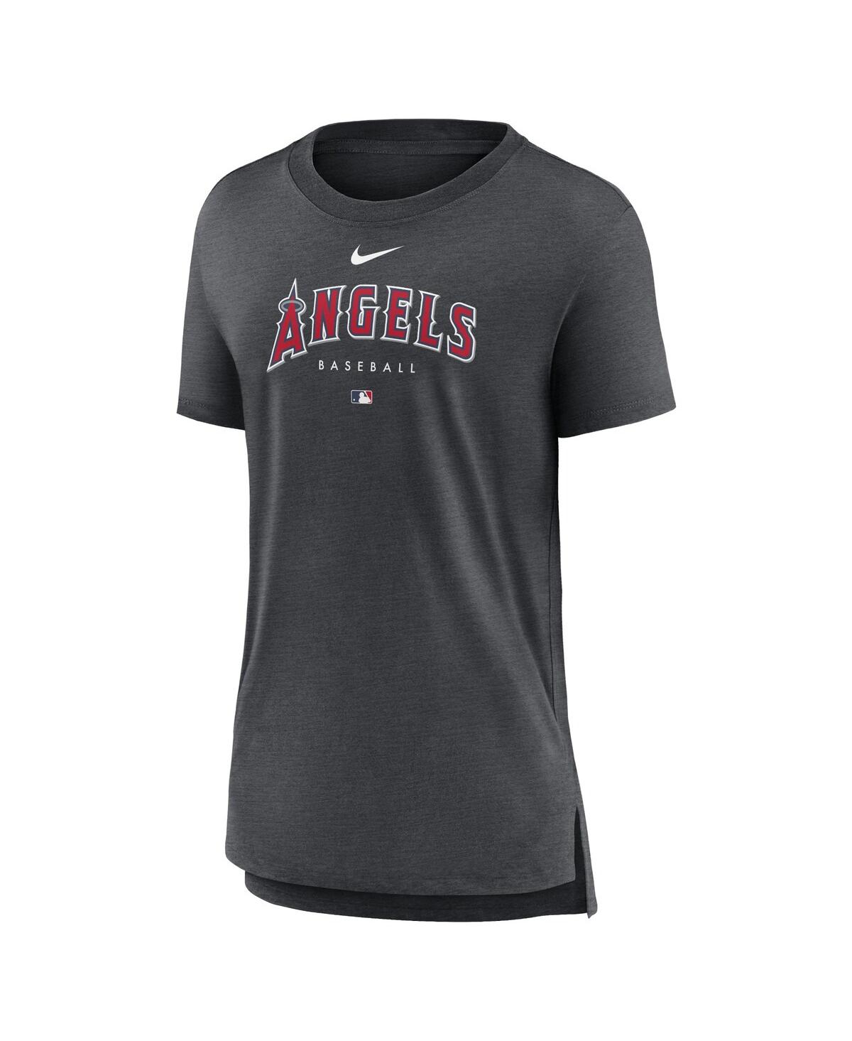 Nike Women's  Heather Charcoal Los Angeles Dodgers Authentic Collection Early Work Tri-blend T-shirt In Heather Charcoal