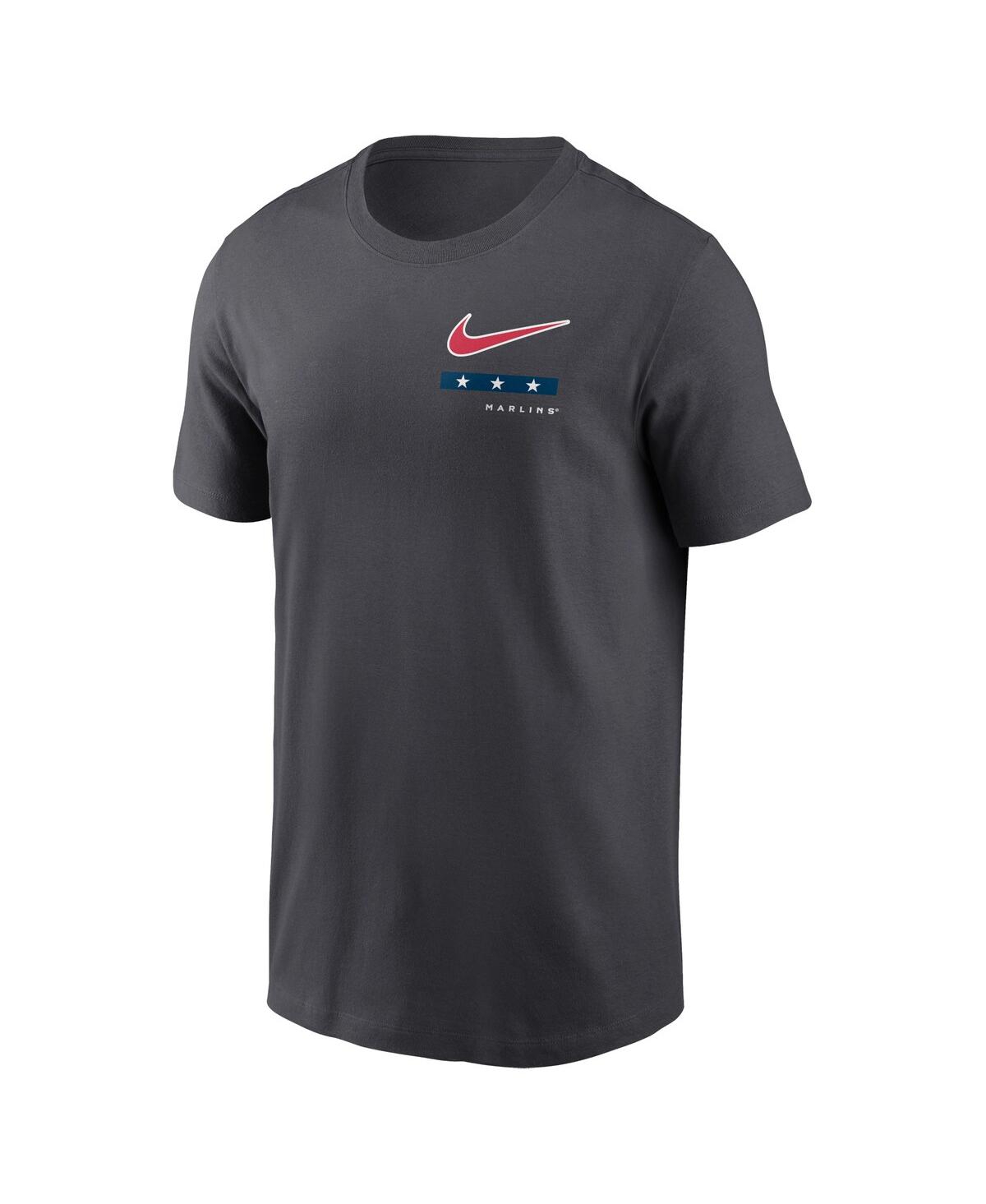 Nike Anthracite Miami Marlins Americana T-shirt In Anthracite