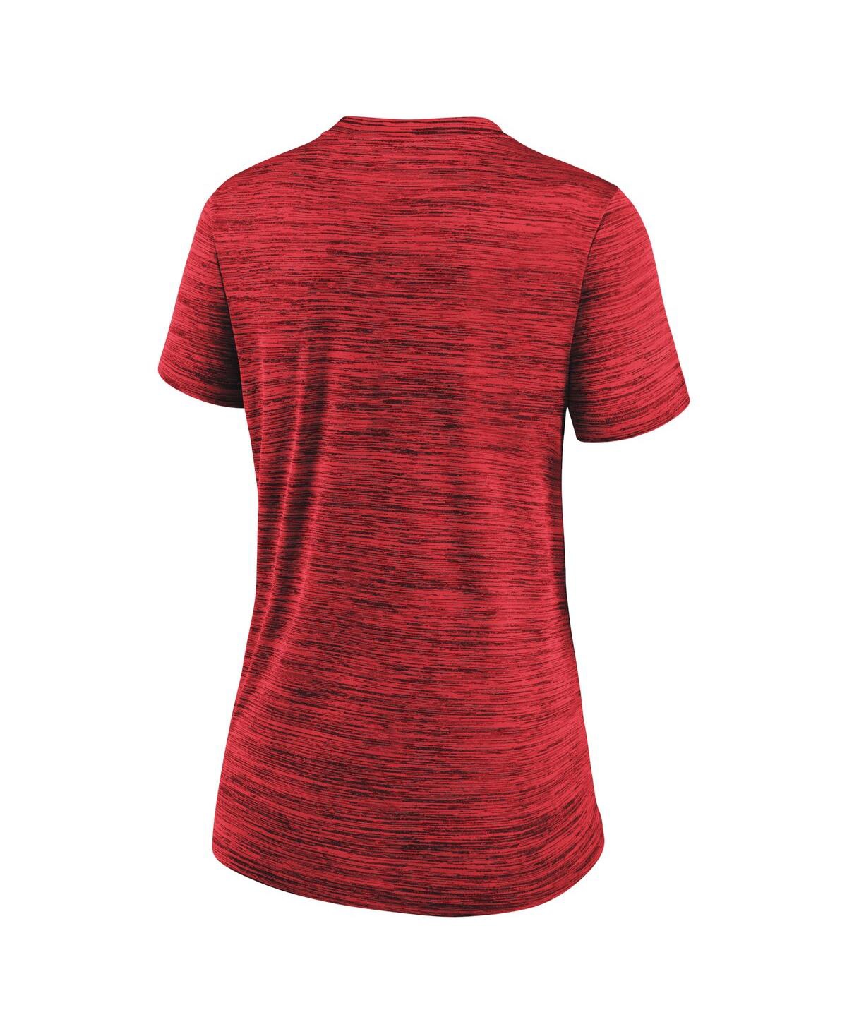 Shop Nike Women's  Red Washington Nationals Authentic Collection Velocity Practice Performance V-neck T-sh